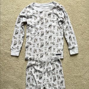 Janie and Jack Gray Dog Print Pajama Set